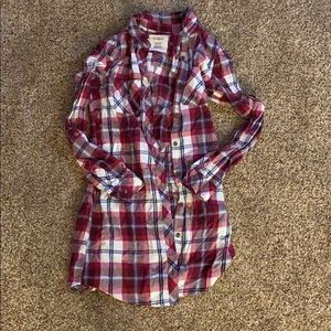 Flannel shirt dress